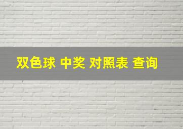 双色球 中奖 对照表 查询